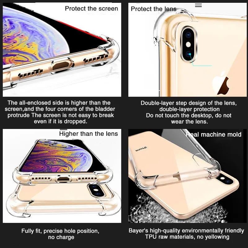 Funda de teléfono transparente a prueba de golpes, carcasa trasera de lujo para iPhone X, Xr, Xs Max, 11, 12, 13, 14 Pro Max, 8, 7, 6s Plus, SE 2020 - imagen 5