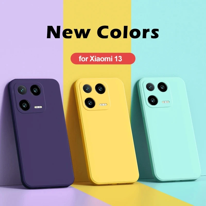 Para Xiaomi 13 funda Original cuadrada de silicona líquida funda de teléfono para Xiaomi Mi 13 Mi13 Mi 13 funda protectora trasera para Xiami - imagen 3
