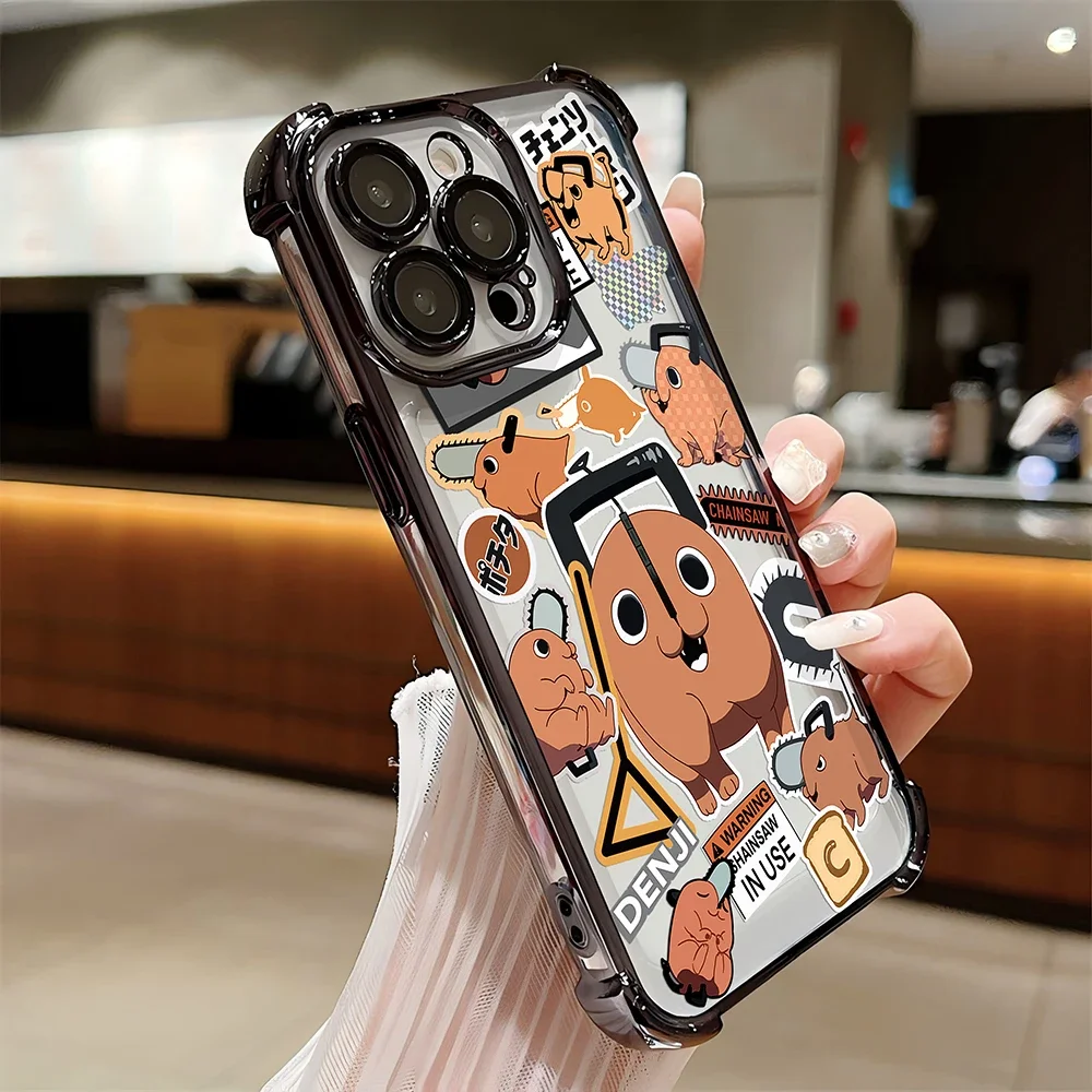 Funda chapada de Anime Chainsaw Man para Samsung S24 S23 S22 S21 S20 FE Note20 Plus Ultra Lite 5G, funda protectora anticaída a prueba de golpes - imagen 3