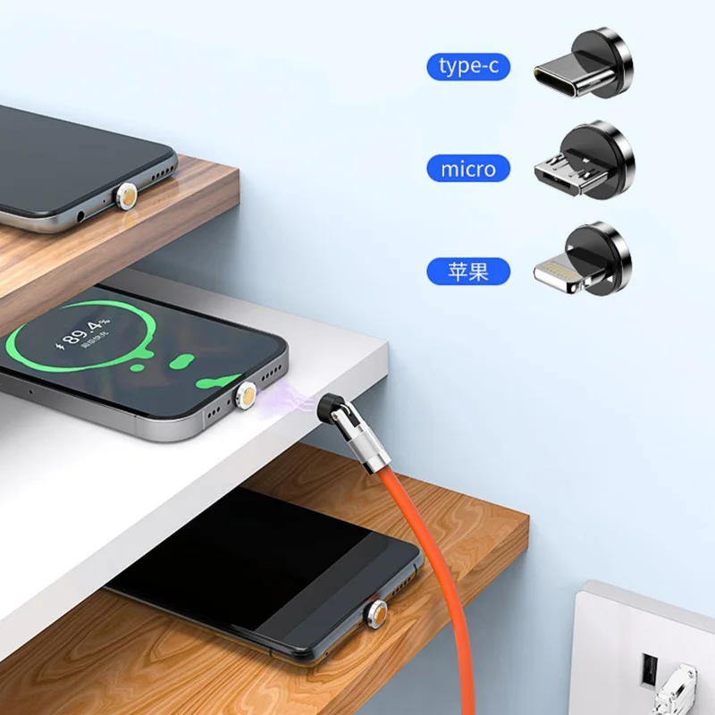 Cable de datos magnético de carga rápida 3 en 1, USB 120W, 6A, TPE suave, Extra grueso, hecho de silicona líquida para teléfono y portátil - imagen 5