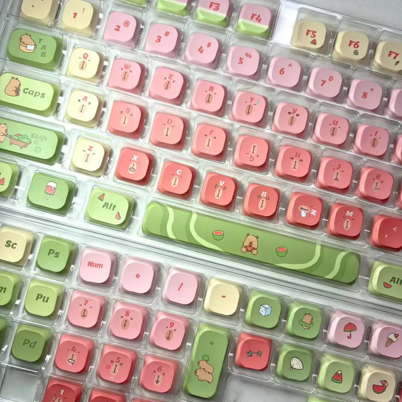 Teclas de perfil bajo, 120 teclas, 5MM, ADA, teclas PBT de doble disparo para interruptor MX 60% 65% 75%, tapa de teclado mecánico para jugadores - imagen 2