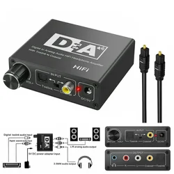 Convertidor de audio DAC óptico/coaxial a RCA 192 kHz para PS5 y Xbox