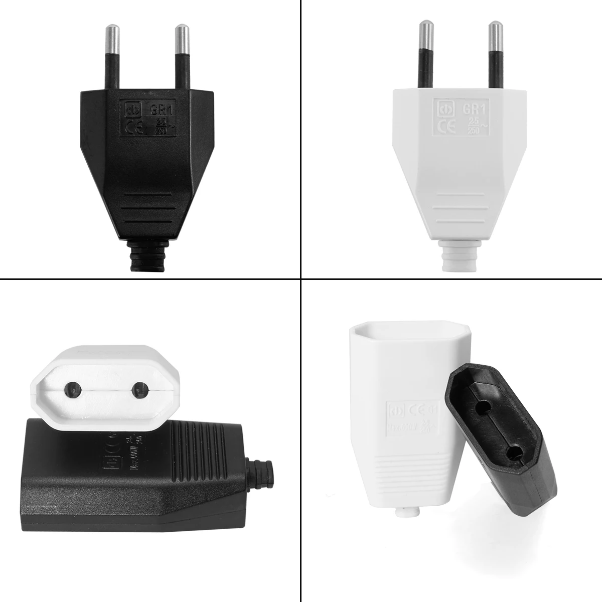 Adaptador de enchufe europeo, salida de repuesto macho de 16A, convertidor de enchufe eléctrico Schuko recargable, conector de cable, enchufe desmontable