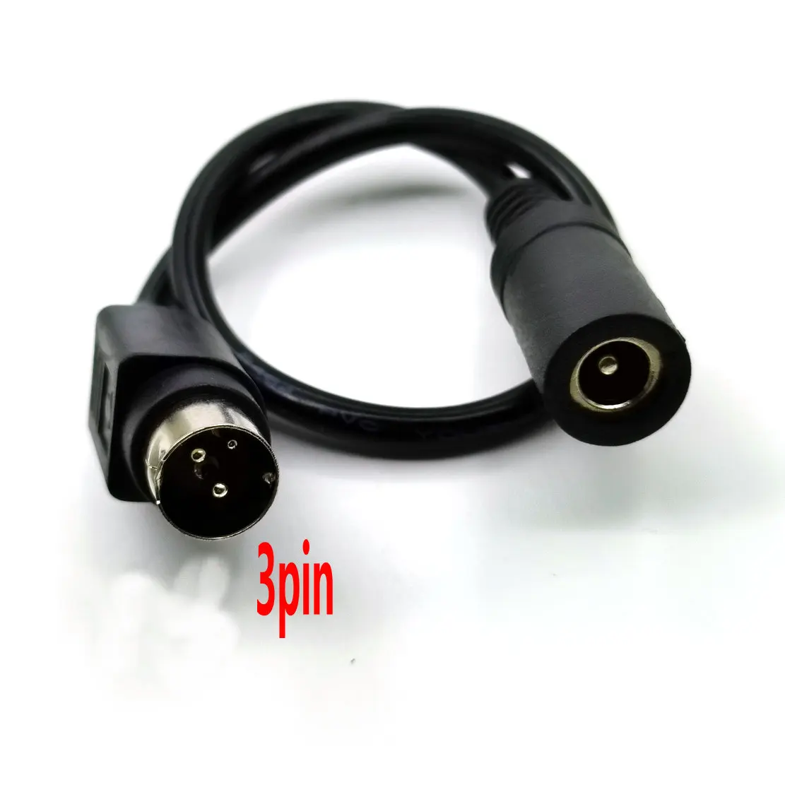 1 piezas DC hembra 5,5x2,1mm a macho Cable de 3 pines - imagen 2