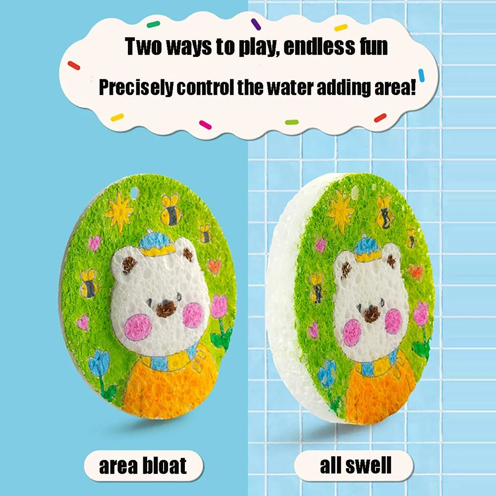 Esponja de lienzo mágica para dibujo 3D con pincel de acuarela, rotulador, papel de pintura mágica, Kit de pintura hinchada, suministros de arte DIY - imagen 3