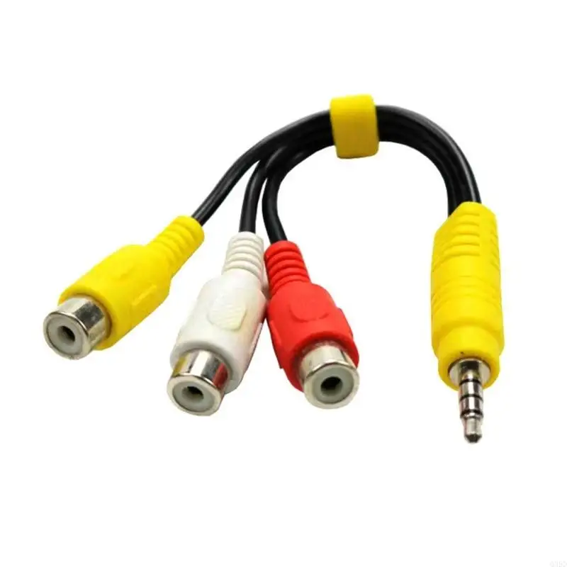 Cable adaptador AV de componente de vídeo de 3,5 MM a Jack 3 RCA para TCL TV portátil DVD rojo blanco y amarillo hembra
