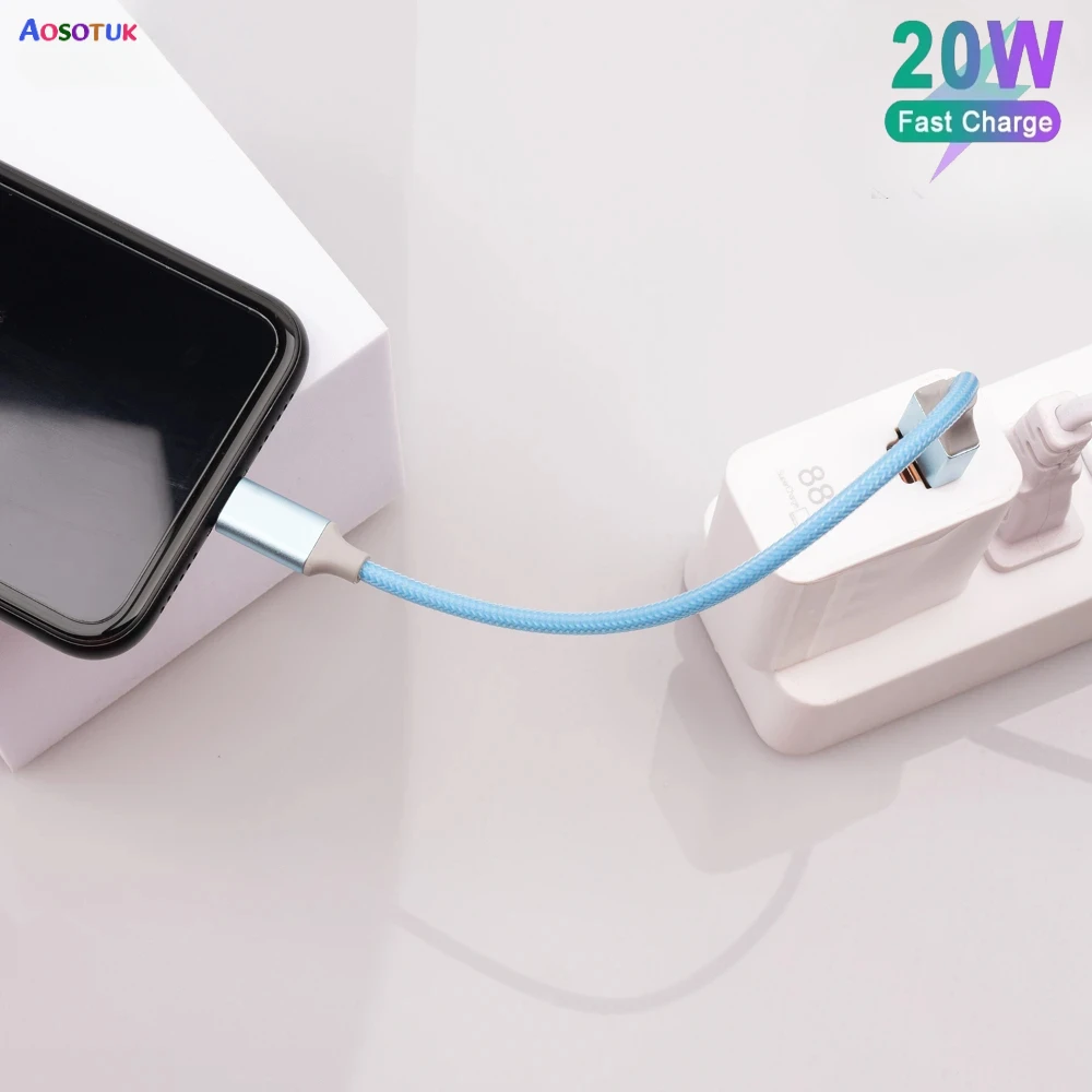Cable USB de carga rápida para móvil, Cable de datos corto de 20cm para iPhone 14, 13, 12, 11 Pro Max, XS, X, 6s, 7, 8 Plus - imagen 2