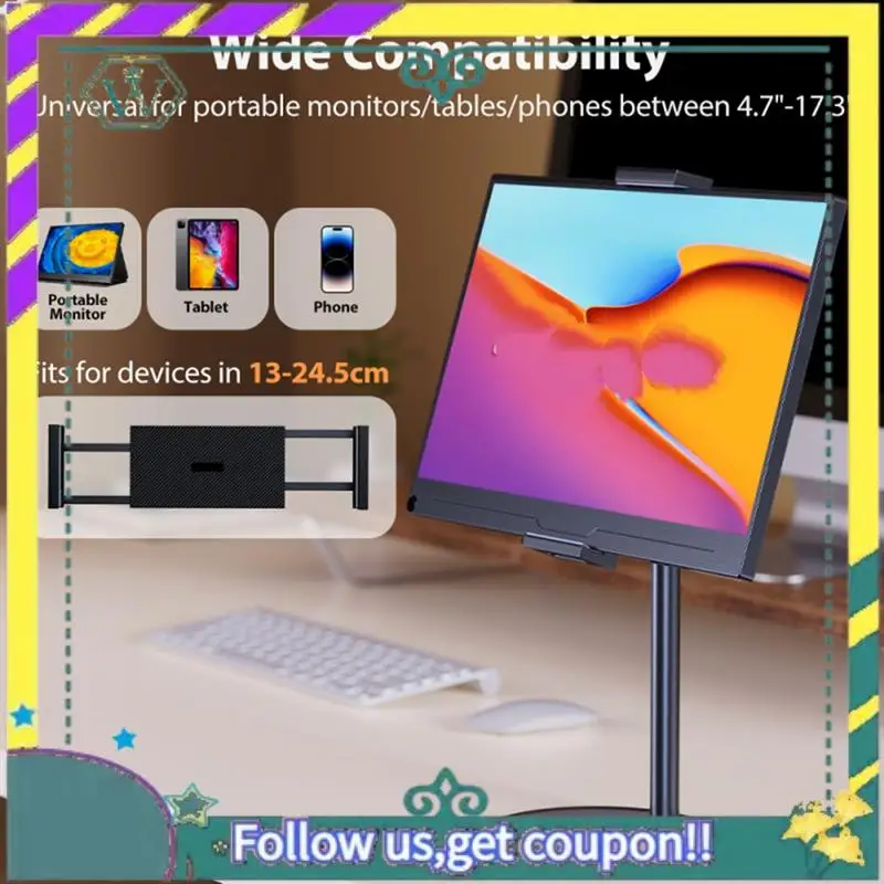 NEW Portable Monitor Tablet Holder Standing Adjustable Monitor Stand Height Tablet Bracket Desktop Clamp Stand Mount - imagen 3