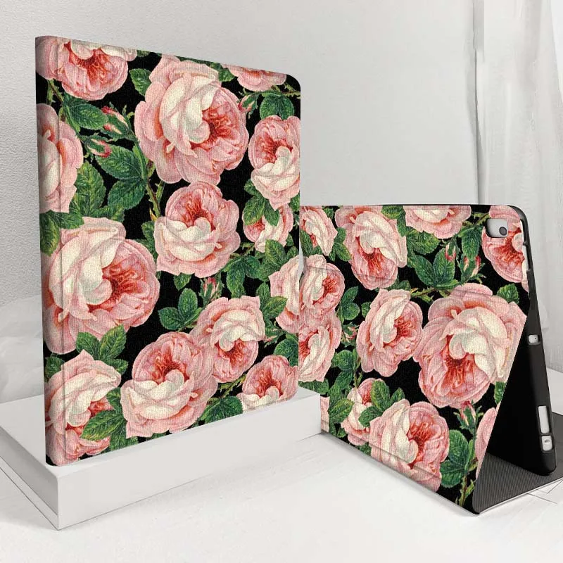 Pintura artística hermosas flores para iPad Pro Air Mini 1 2 3 4 5 6 7 7th 8th 9th 10th 11th 10,2 9,7 10,5 10,9 11 12,9 funda para tableta - imagen 5