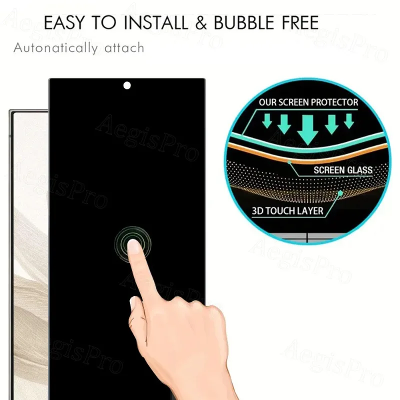 Protector de pantalla templado de privacidad 4p específicamente para Samsung Galaxy S25 Ultra S21/S22/S23 Plus/S24 Ultra, protector de pantalla de teléfono - imagen 5