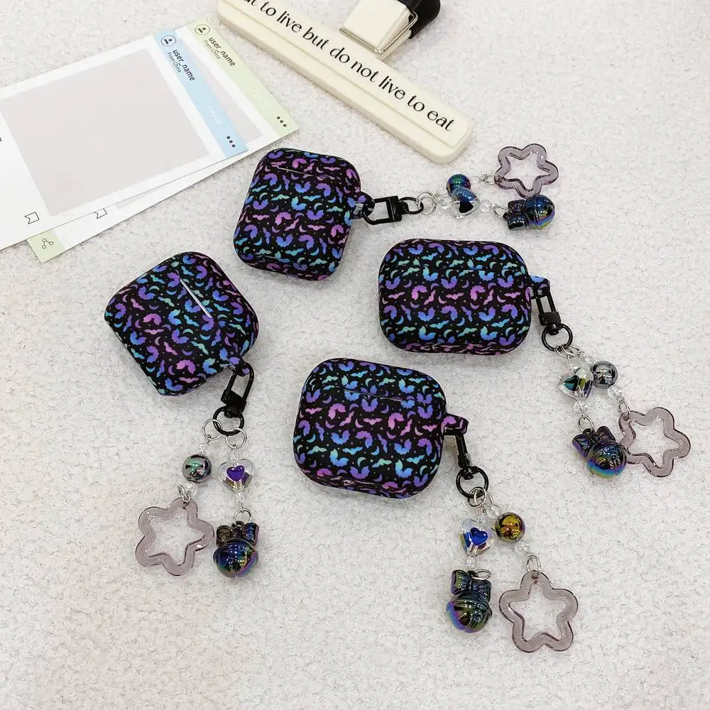 Funda de auriculares Moon Bat Ghost a la moda para Airpods Pro 2, llavero de estrella colorida, funda protectora para auriculares para AirPods 4 3 2 1 - imagen 2