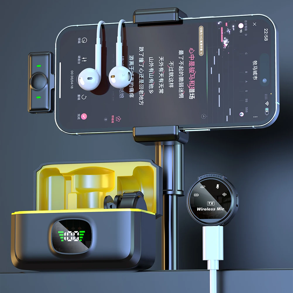 Xiaomi-Micrófono de solapa inalámbrico, dispositivo con interfaz USB-C/iOS, cancelación de ruido, rango de 164 pies, para Android/iPhone/cámara/PC/portátil - imagen 3