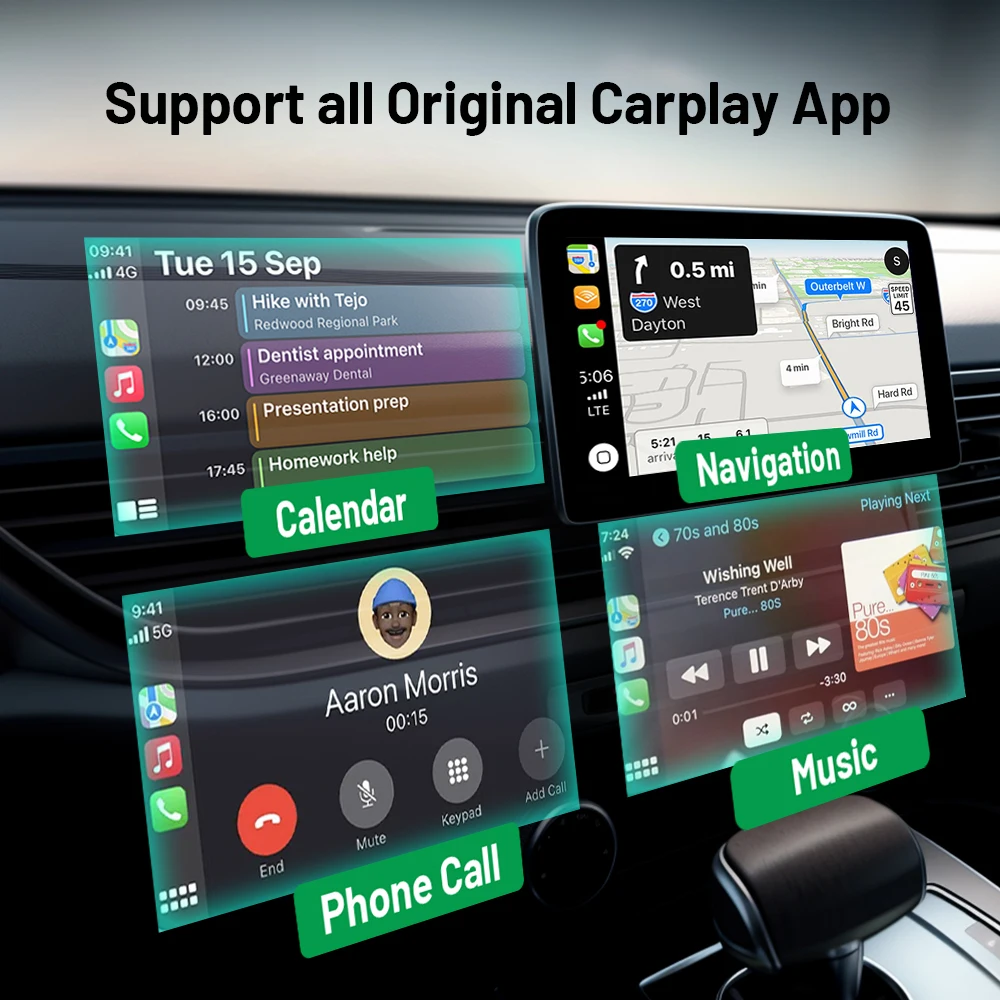 Adaptador Carplay inalámbrico convierte cableado a inalámbrico apto para automóviles Audi Toyota Mazda Nissan Chevrolet conexión estable de fácil uso - imagen 3