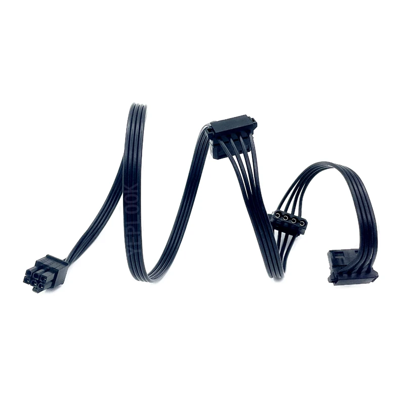 Cable de alimentación de ventilador de refrigerador IDE de 6 pines a 3x Molex, 4 pines para CORSAIR CX850M, CX750M, CX600M, CX500M, CX450M, CX430M tipo 3, PSU Modular - imagen 4