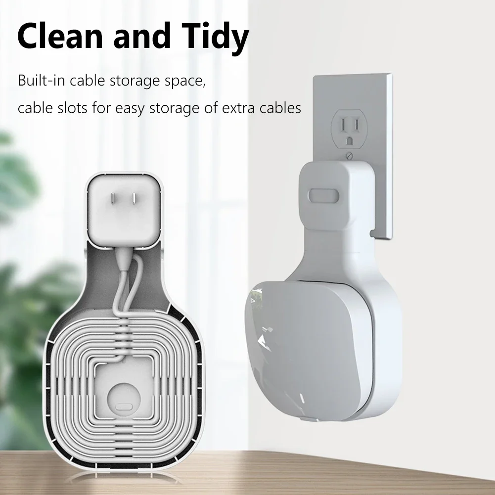 Contenedor de almacenamiento de línea de red para montaje en pared, enrutador WiFi sin perforaciones, caja de cables, enrollador de cables incorporado, equipo para enrutador WiFi Eero Mesh - imagen 2