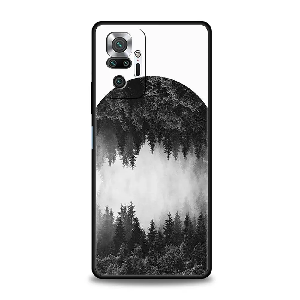 Funda de teléfono para Xiaomi Redmi Note 13, 12, 5G, 9S, 9, 8, 10, 11 Pro, 9T, 13C, 12C, 10C, 9C, 9A, 7 Pro, cubierta de silicona suave, geometría del bosque, madera - imagen 3