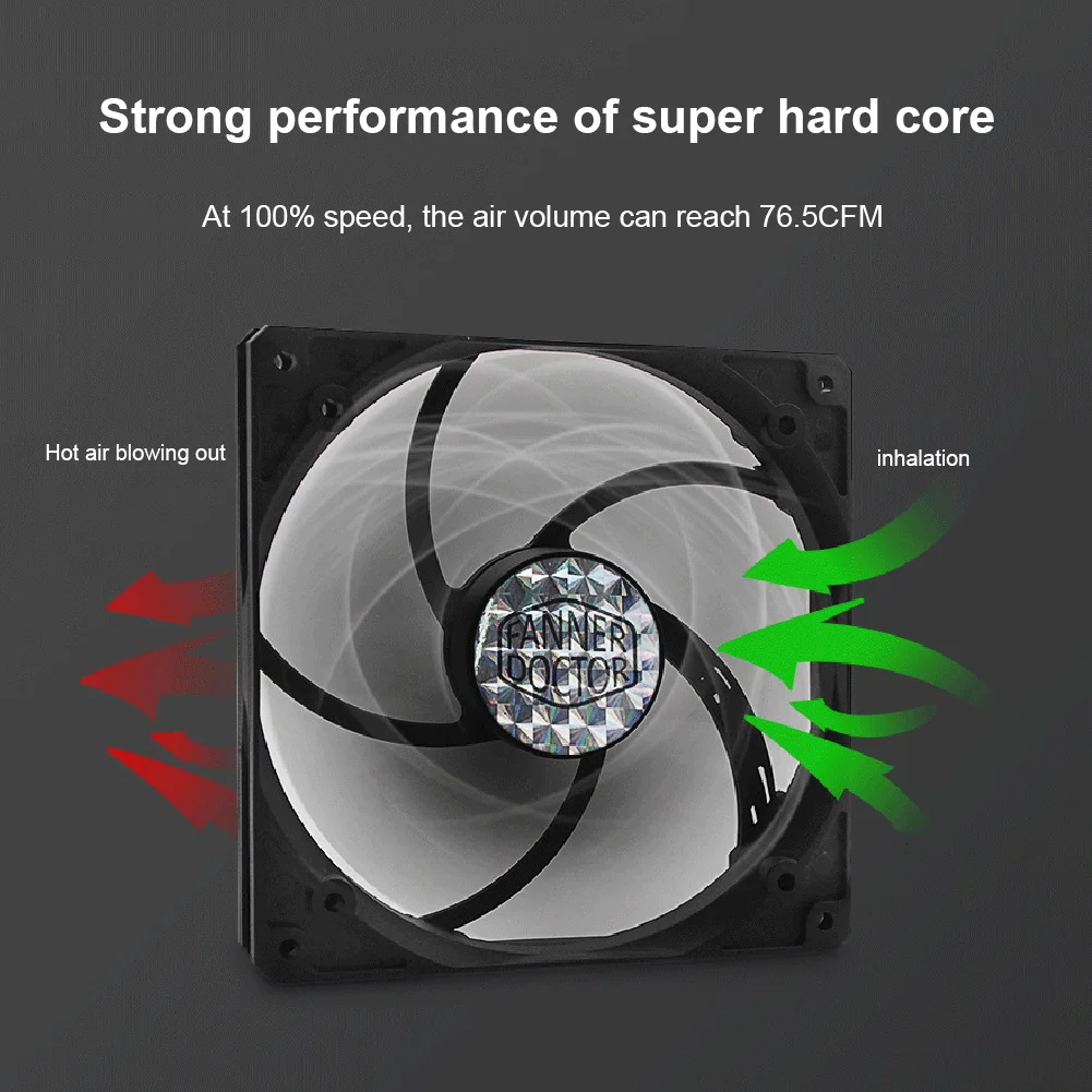 Ventilador de refrigeración de chasis RGB de 140mm, de 4 pines disipador de calor, disipación para ordenador, PC, escritorio, refrigerador de caja de ordenador, cambio de Color colorido - imagen 5