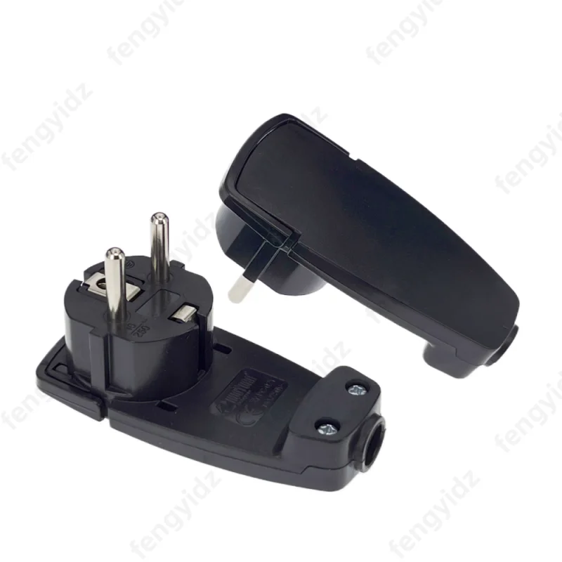 2 uds enchufe plano en ángulo Schuko blanco, enchufe plano Schuko 250 V (16 A), enchufe Schuko, enchufe Schuko plano, enchufe europeo - imagen 2