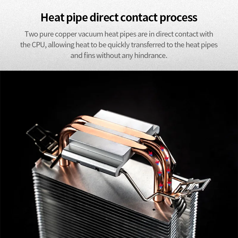 Jonsbo-enfriador de CPU CR1200, torre de 2 tubos de calor, efecto de luz colorido RGB, ventilador de 9cm para Intel 1151 1700 AMD AM4, hebilla LGA2011 opcional - imagen 4