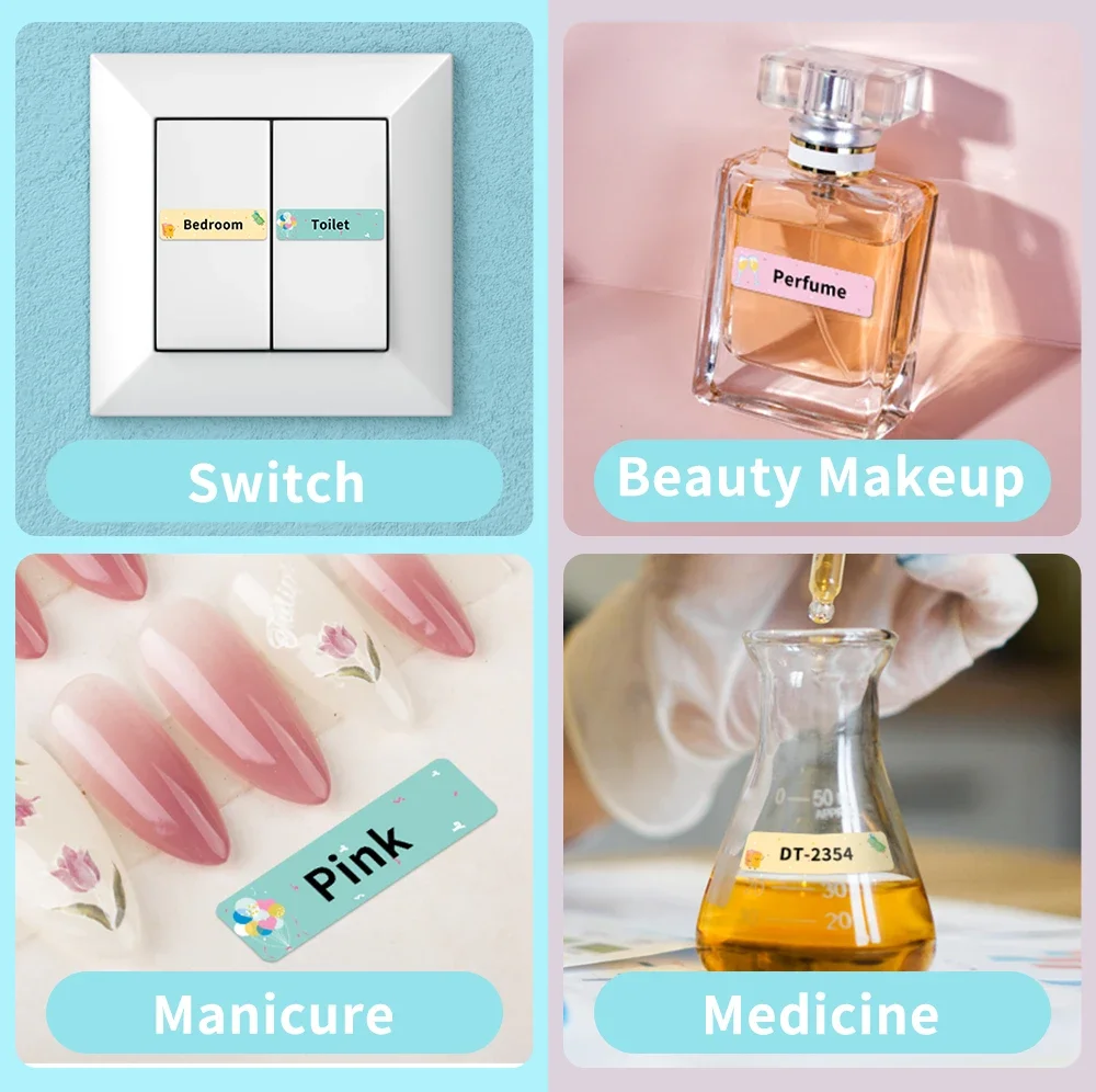 Rollo de papel adhesivo para impresora Phomemo Q30 D30, cinta de etiquetas transparente, 6/12/14/15mm, 3 rollos - imagen 4