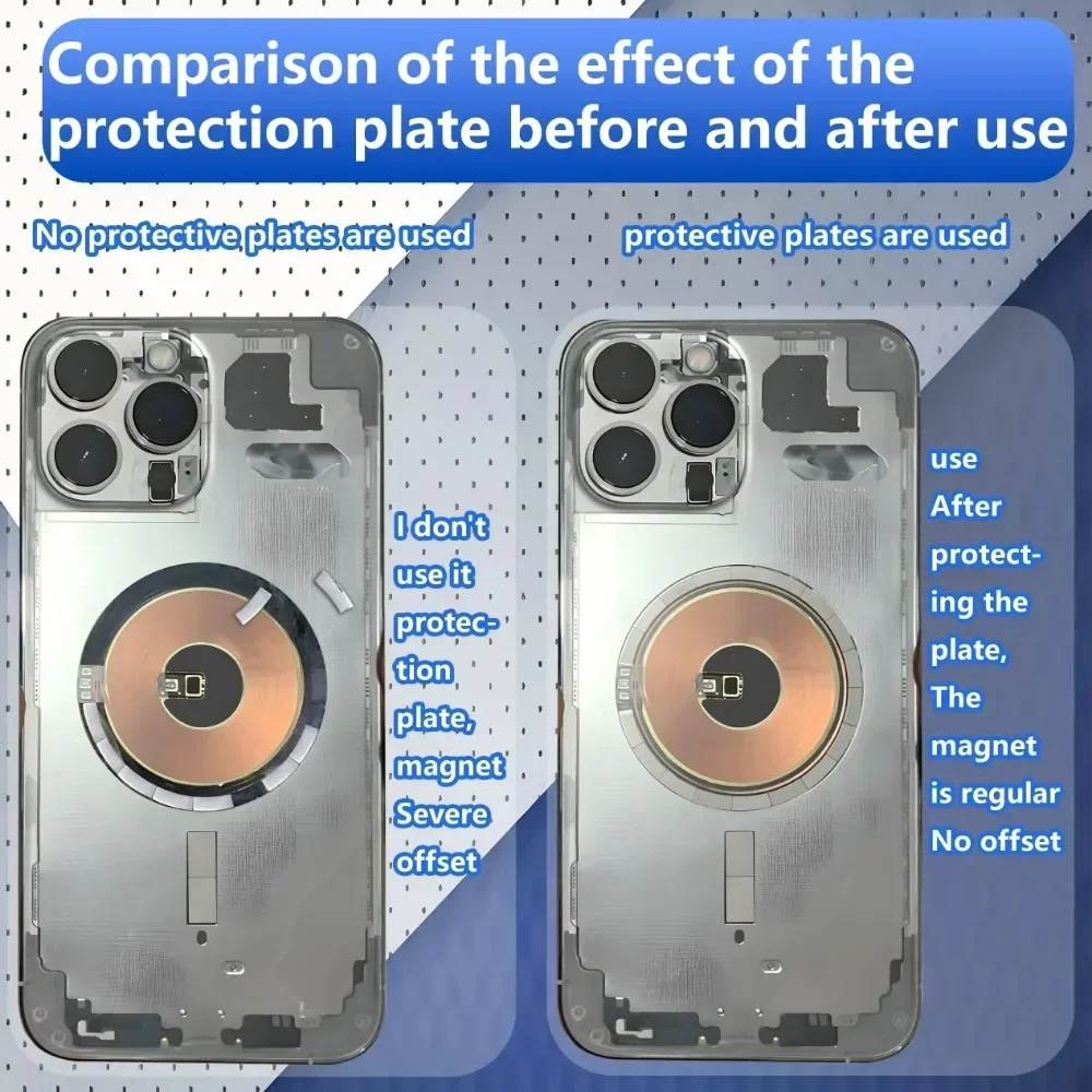 Lanrui z9 placa de protección magnética de vidrio trasero Universal protección de la serie IPhone 11-16 para imanes de carga inalámbrica - imagen 4