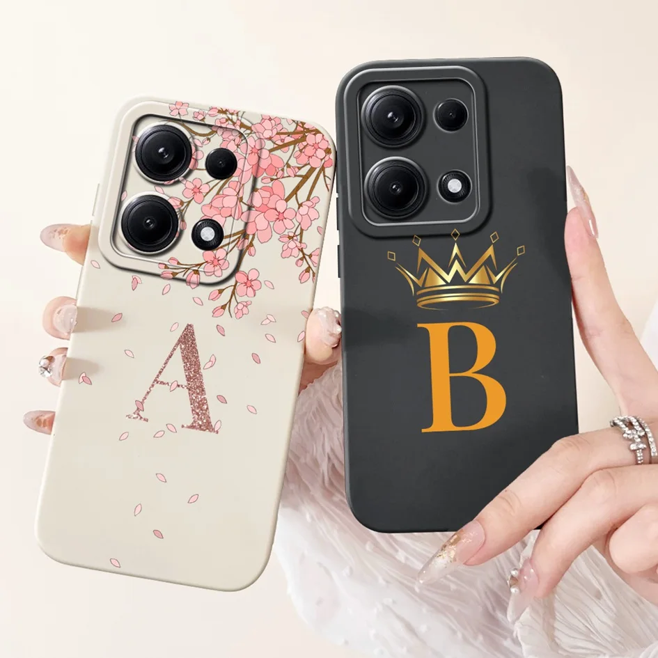 Para Xiaomi Redmi Note 14S 2025 funda de moda corona de flores letras Fundas funda de silicona suave para Xiomi Redmi Note14S carcasas de teléfono