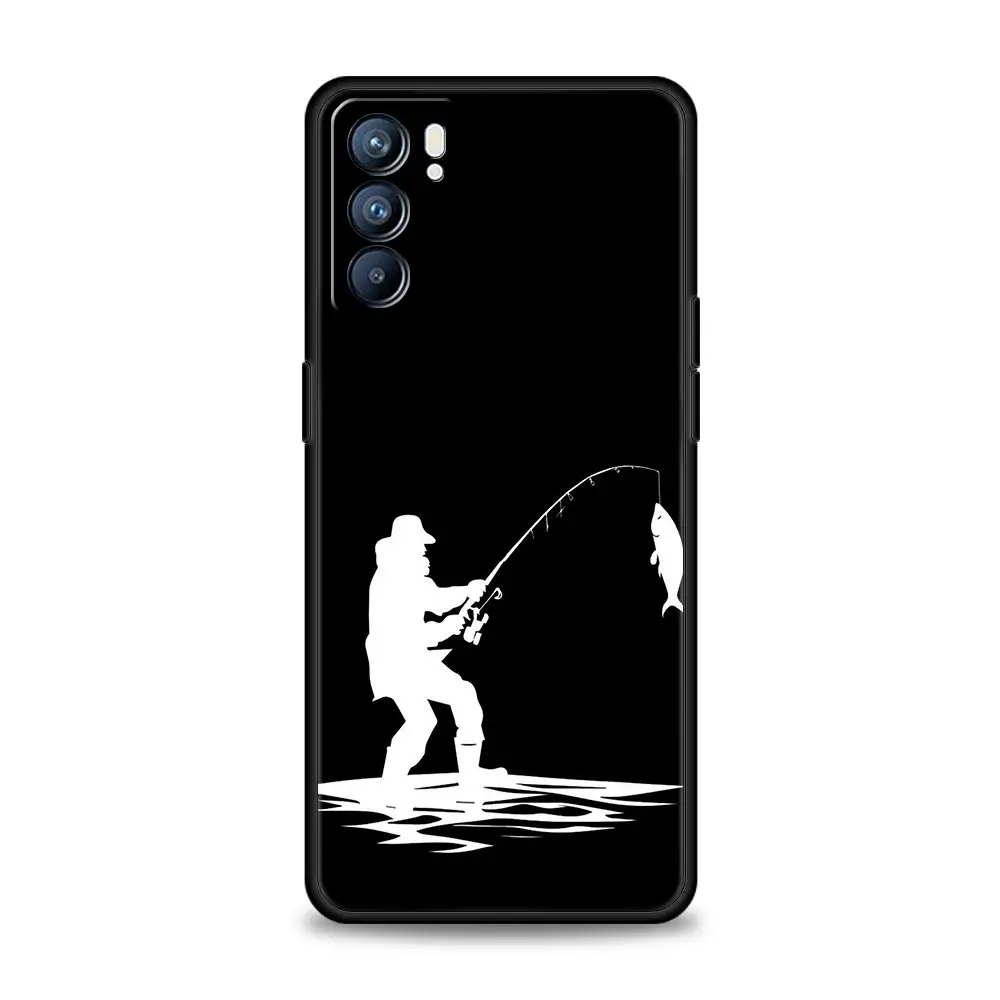 Funda de teléfono con latido del corazón de pesca para Oppo Reno14 Reno13 Reno12 11 F 10 Find X5 X9 Pro A54 5G A53 A52 A9 A74 A78 4G A79 A80 A98 - imagen 2