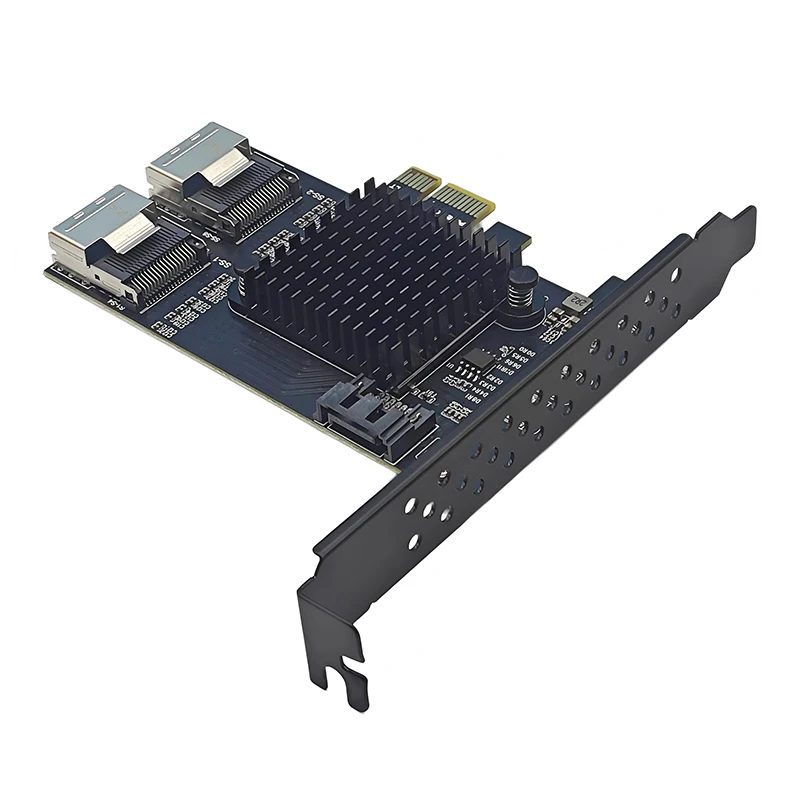 PCI Express X1 a 2 puertos MiniSAS SFF-8087 + 1 puerto SATA3.0 tarjeta de expansión RTL9101 Chip 9 puertos SATA 3,0 6Gb convertidor para escritorio - imagen 2