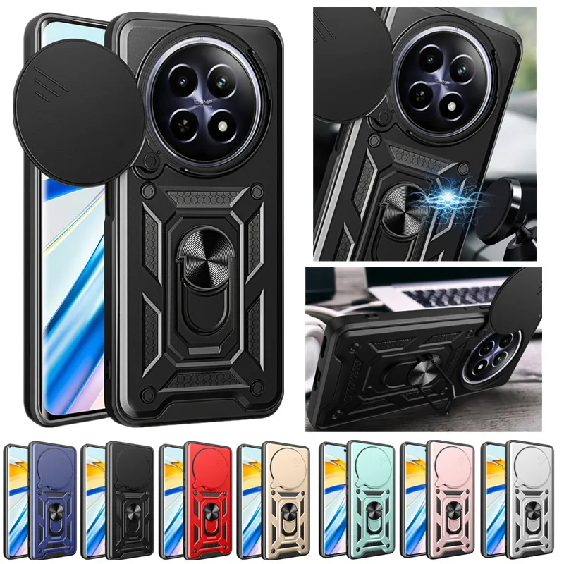 Funda protectora para Realme 13 12 Pro 5G 12 Pro + Plus, protección de lente con anillo, soporte magnético, Fundas Capa