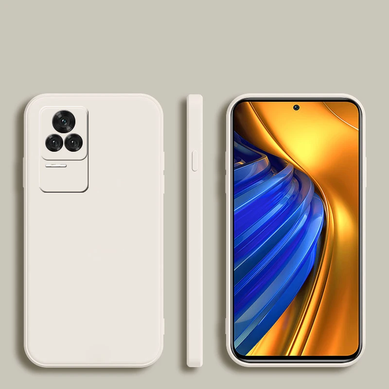 Funda de silicona suave cuadrada de lujo para Xiaomi Poco F4 F3 F2 Pro Coque Color sólido protección de cámara contraportada - imagen 5