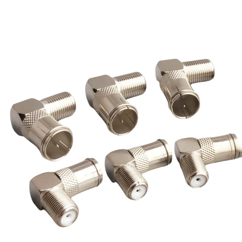 5 uds F enchufe macho rápido a F hembra Cable de enchufe de ángulo recto adaptador de TV SAT TV antena Coaxial amplificador conector Accesorios - imagen 5