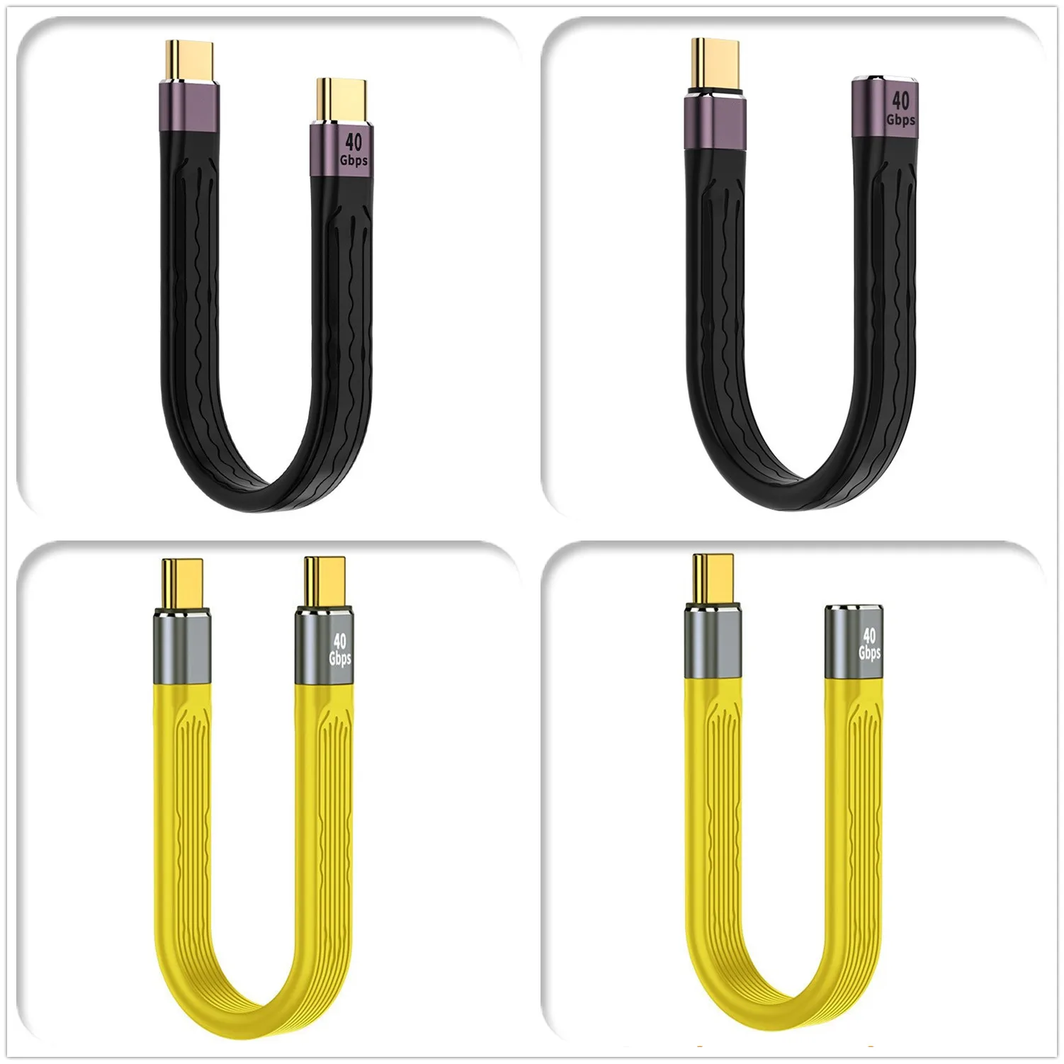 Cable de datos USB4.0 40Gbps USB C a tipo C Cable corto PD100W Gen3 8K 60Hz Cable para Pad Phone Thunderbolt 3 SSD Cable de banco de energía