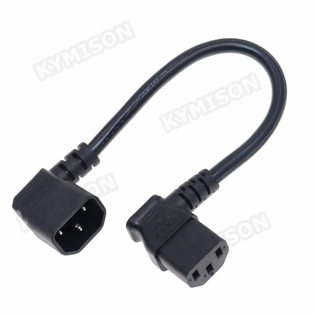 C13-C14-cable de extensión de alimentación en ángulo para ordenador, adaptador para PC,Monitor, escáner, IEC320 C13 hembra a C14 macho, H05VV-F, 3G, 1,5mm - imagen 3