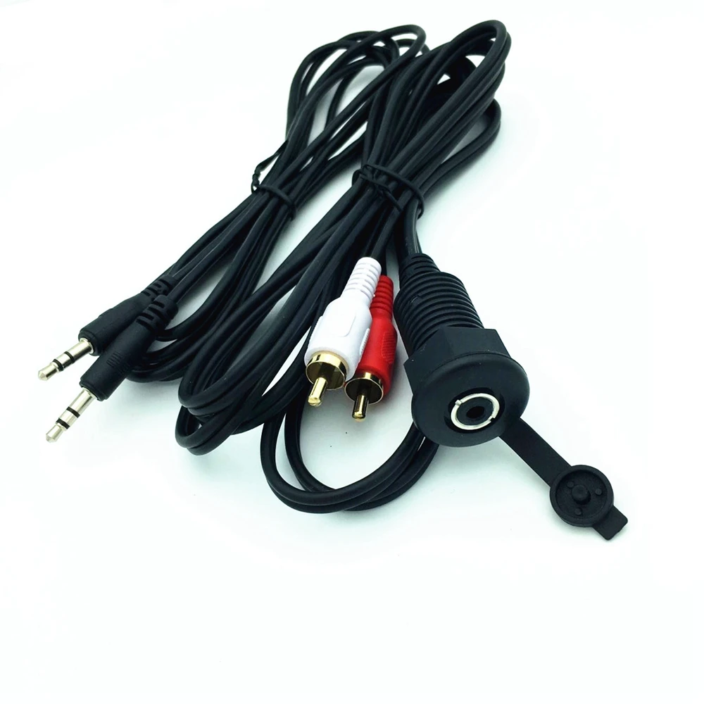 Cable de conexión dc3.5/2RCA cable de conexión de auriculares o cable impermeable para reproductor MP3 1M 2m