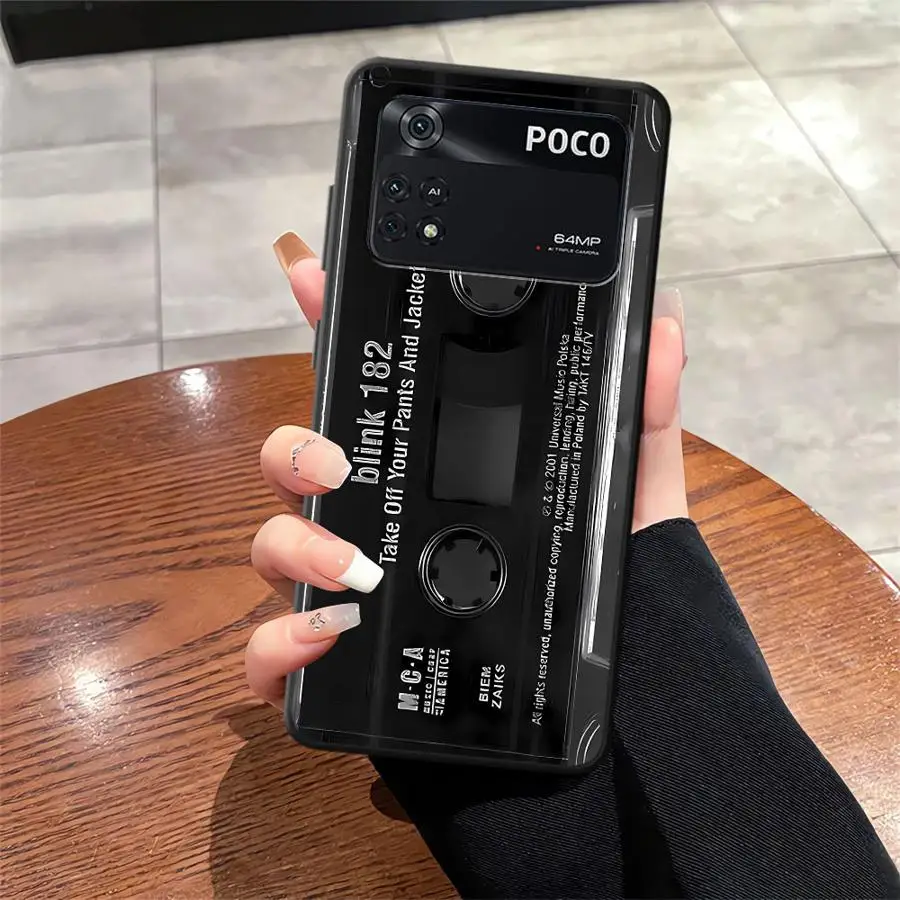 Lucky Tape Pattern Black Soft Phone Cover Case for Xiaomi Poco F1 M3 M4 M7 Pro C61 C75 C71 C40 C50 M5 F3 X3 X4 X5 X7 Pro - imagen 4