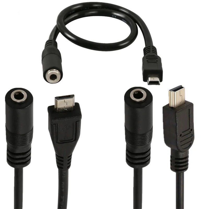 3,5 mm hembra a mini USB 5 pines macho/Micro USB 5 pines macho cable adaptador de micrófono 0,3 m - imagen 2