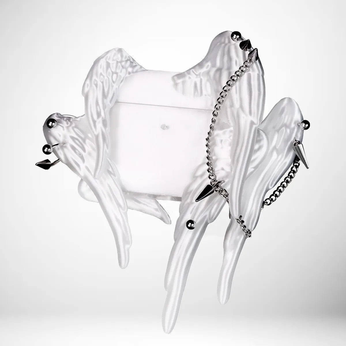 Funda Original para auriculares con alas de Ángel de seis alas, decoración con remaches, funda protectora personalizada para Airpodspro1/2/AirPods4 Y2k, accesorio