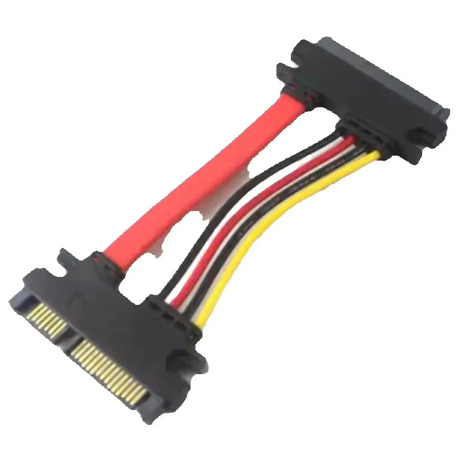 SATA 22 pines macho a hembra extensión Sata Cable corto SATA 3 III 22 pines macho a hembra 7 + 15 pines SATA alimentación de datos frío 0,1 m 0,3 m - imagen 5