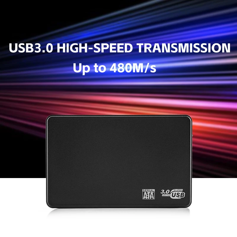 Caja de disco duro externo USB 3,0 HDD, carcasa SATA de plástico de 2,5 pulgadas, transmisión de alta velocidad SSD, soporte para ventana, Mac y Android - imagen 2