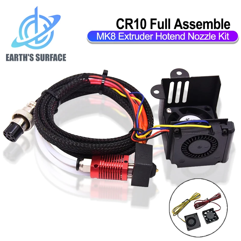 Piezas de impresora 3D para Ender 3 Hotend 12V 24V Kit de ventilador de refrigeración extrusora MK8 de montaje completo para Ender3 CR10 Ender5 Ender3 V2