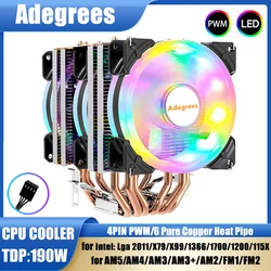 Disipador CPU RGB heatpipes para Intel LGA y AMD AM3-AM5