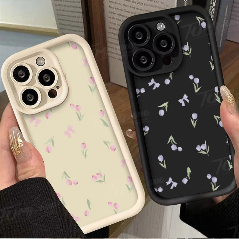 Funda de teléfono Advanced Pink Purple Tulip para Xiaomi Redmi Note 13 12 11 Pro Plus 12S 11S 10S 10 9 9S 8 12C 13C funda mate de silicona