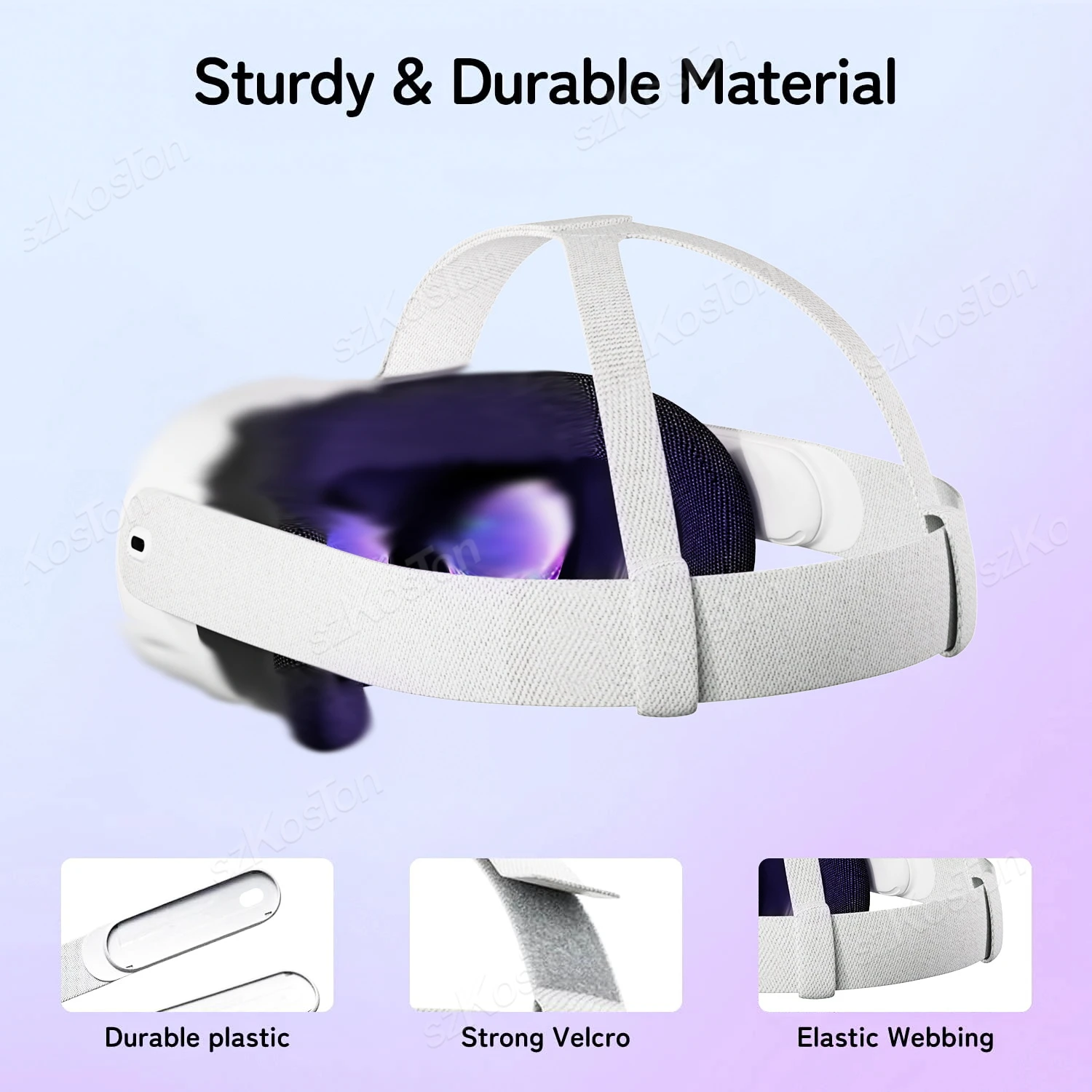 Correa de cabeza Original de repuesto para auriculares Meta Quest 3 / 3S VR con tapas de agarre para pulgar de controlador para accesorios Meta Quest 3 - imagen 3