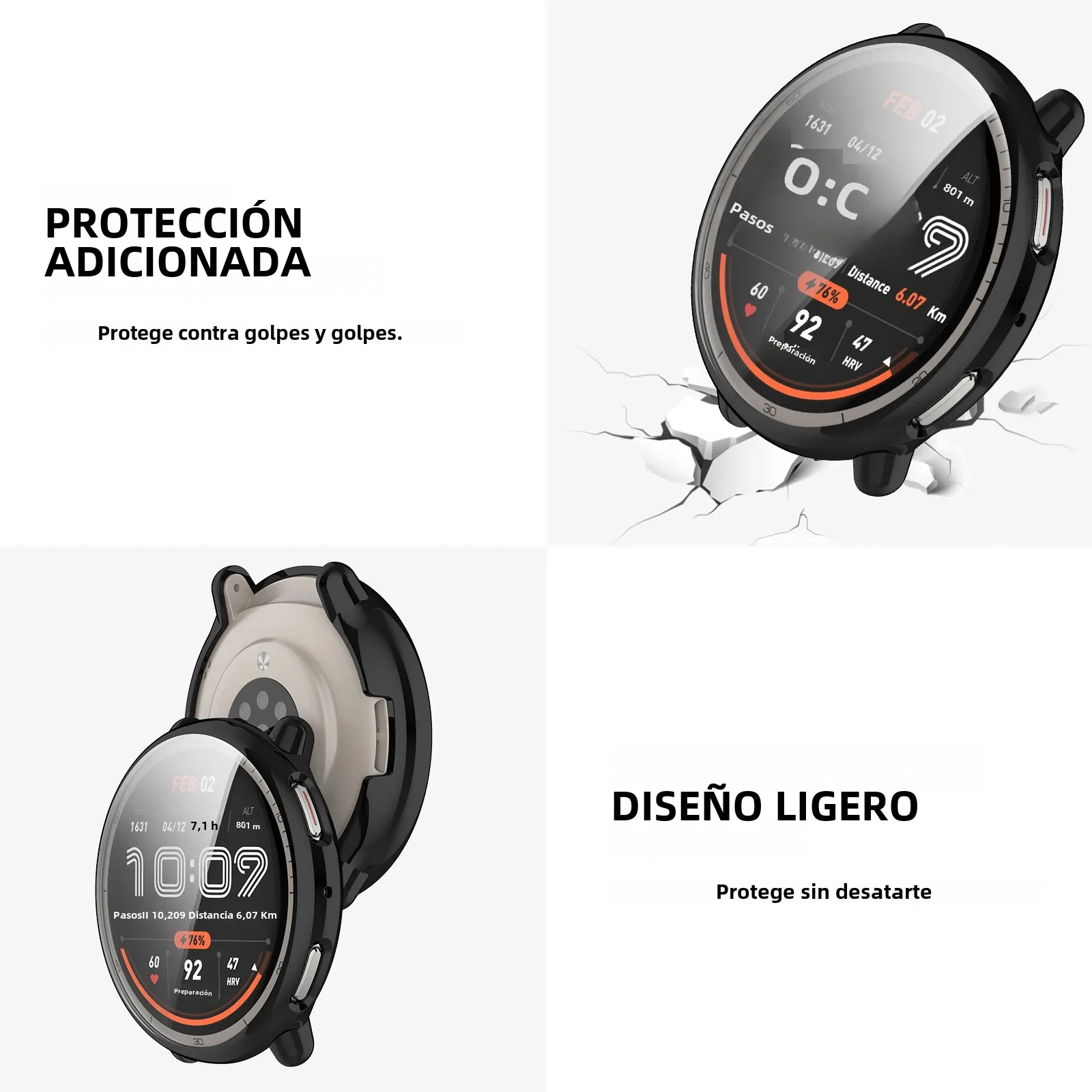 Funda protectora de pantalla para Amazfit Active 2, carcasa protectora completa de TPU suave para accesorios Active2 - imagen 3