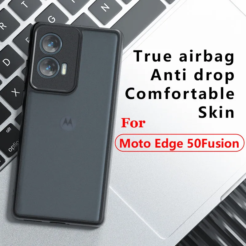 Para Motorola MOTO Edge 50 Fusion mate funda ELVEV sensación de piel PC dura + carcasa trasera protectora de TPU - imagen 2