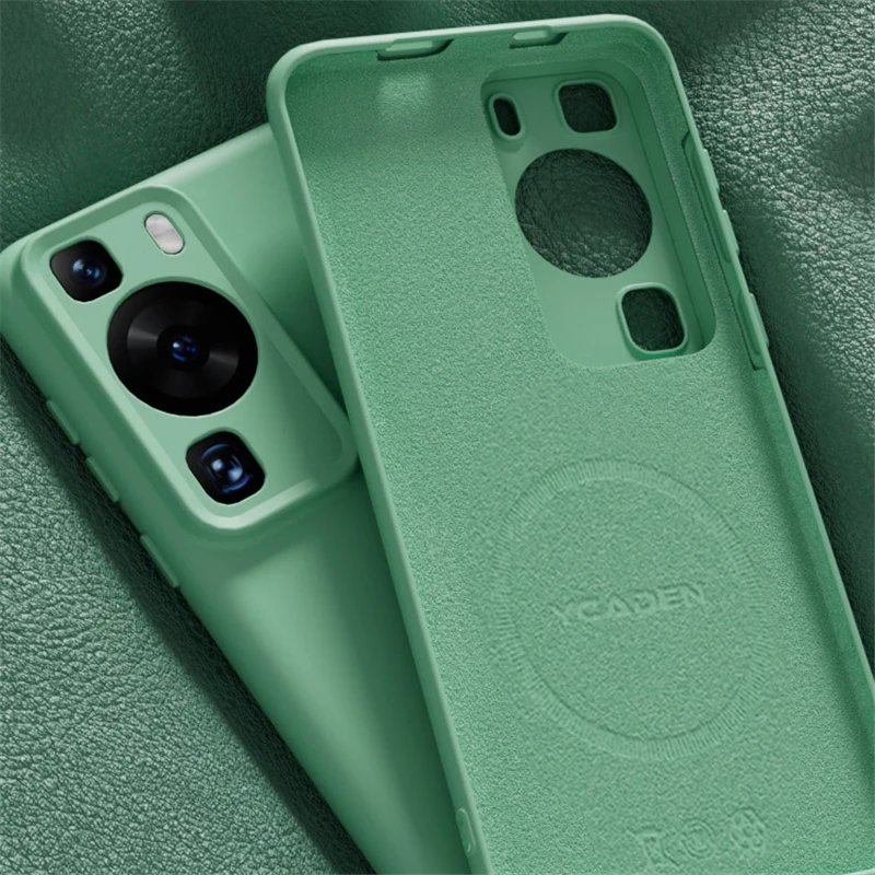 Para carga inalámbrica Magsafe funda de teléfono de silicona líquida suave para Huawei P60 P50 P40 Pro cubierta protectora de piel delgada magnética - imagen 5