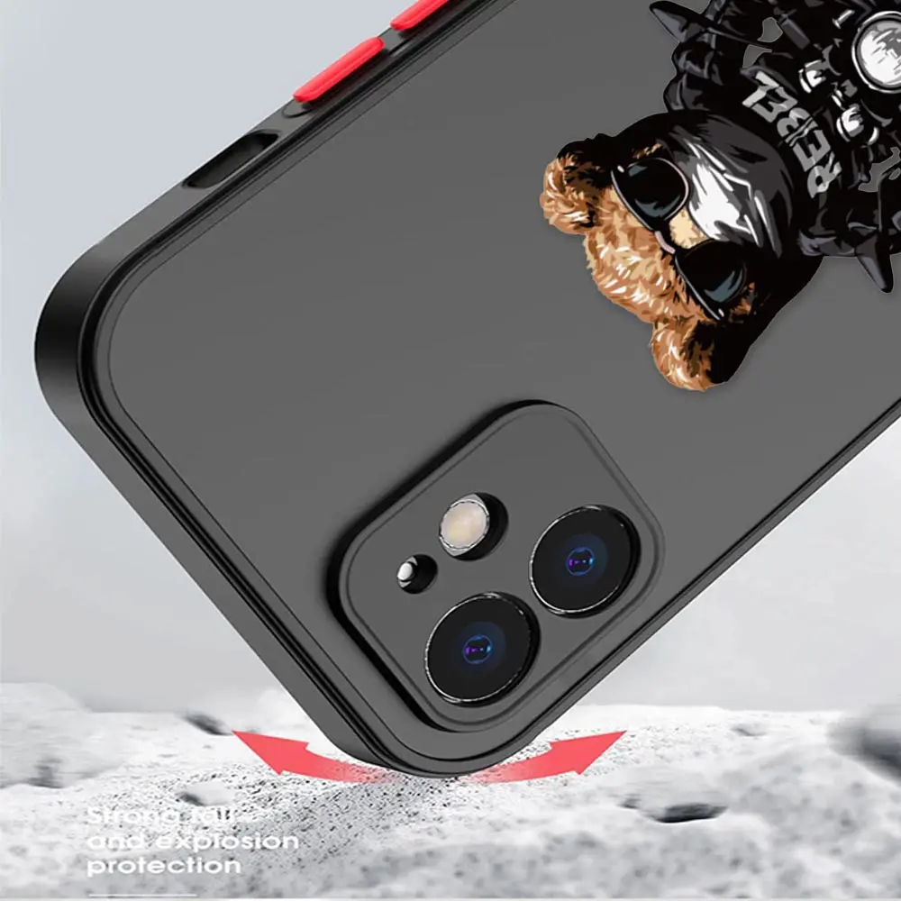 Cqoue-Funda transparente mate de Mascota de oso de peluche, carcasa divertida para Samsung S23 Ultra Galaxy S20 S21 S22 FE Ultra S10 Lite S8 S9 Plus - imagen 4