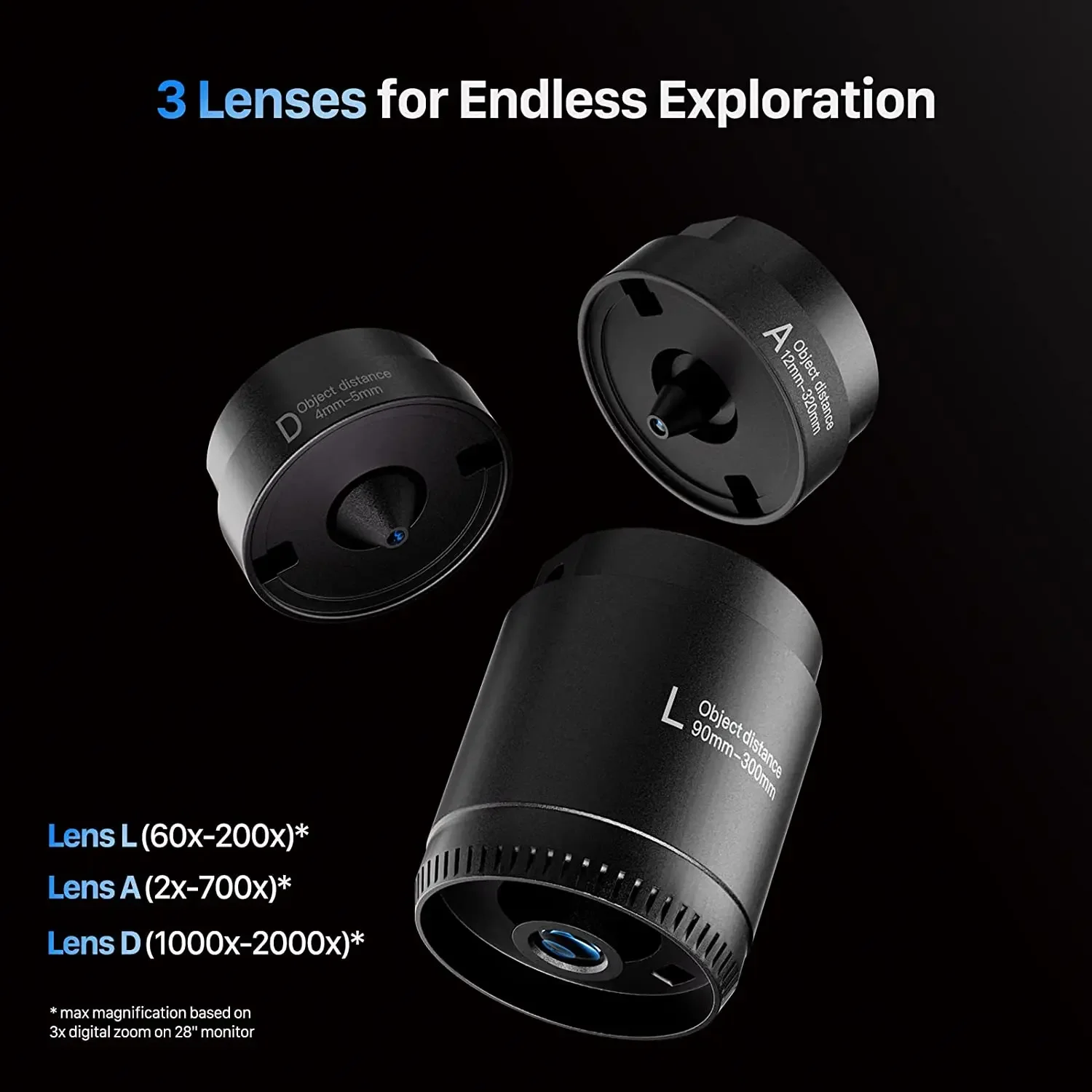 TOMLOV-Microscopio Digital DM602 Pro, dispositivo con HDMI, 2000X, 3 lentes, 10,1 pulgadas, IPS, LCD, para reparación de teléfonos, soldadura PCB, USB, vista de moneda - imagen 4