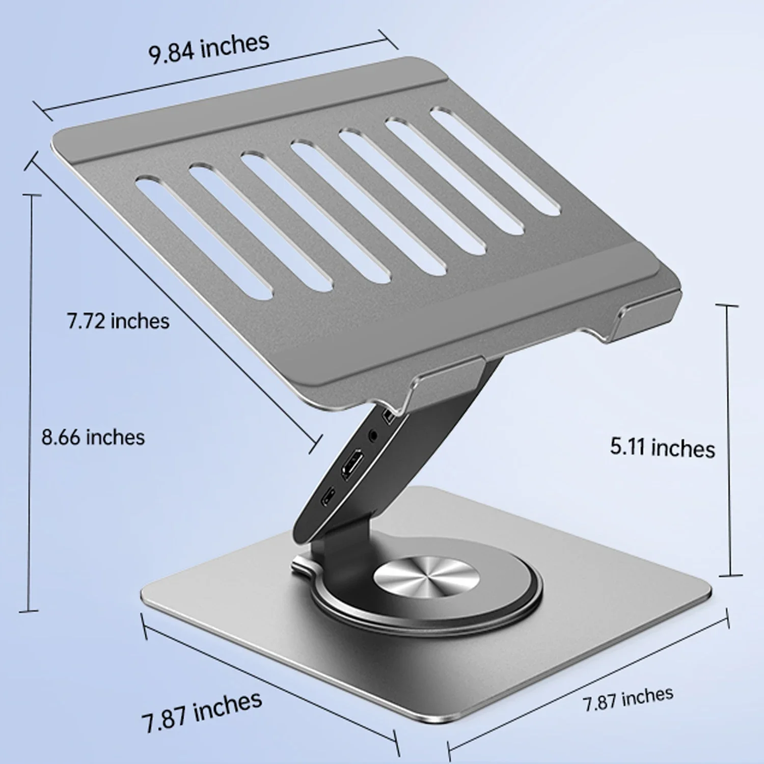 Soporte para portátil ALl en 1 para MacBook Pro Air Dell HP Surface 360 °   Plegable giratorio con concentrador USB Soporte universal para computadora portátil - imagen 4