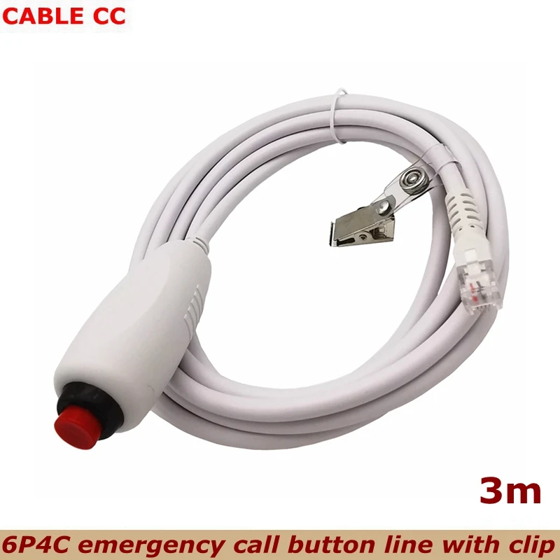 Cable de llamada de enfermera de la mejor calidad, Cable de botón pulsador, estación de enfermera, Cable de llamada de repuesto Universal con Clip para sábanas de 3M